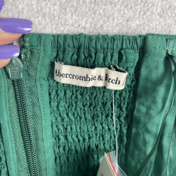 Abercrombie & Fitch Linen Strapless Pleated Midi Dress Womens Size M Cottagecore - Picture 8 of 11